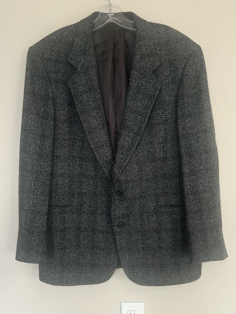 Men's Henry Grethel Blazer Jacket Gray  Herringbone Wool SZ 42R (1816)